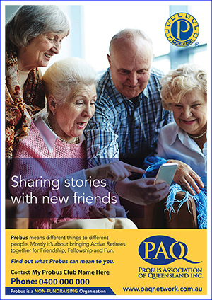 Probus Promo A4s Sharing Stories with friends