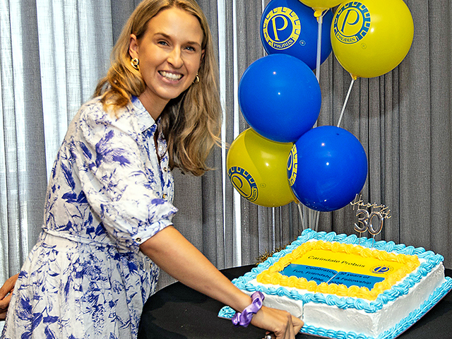 BCC Councillor Lisa Atwood supplied and cut the Anniversary Cake.
