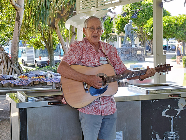 Jack entertaining the group with Australian Songs