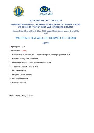 2026 March Delegates Agenda